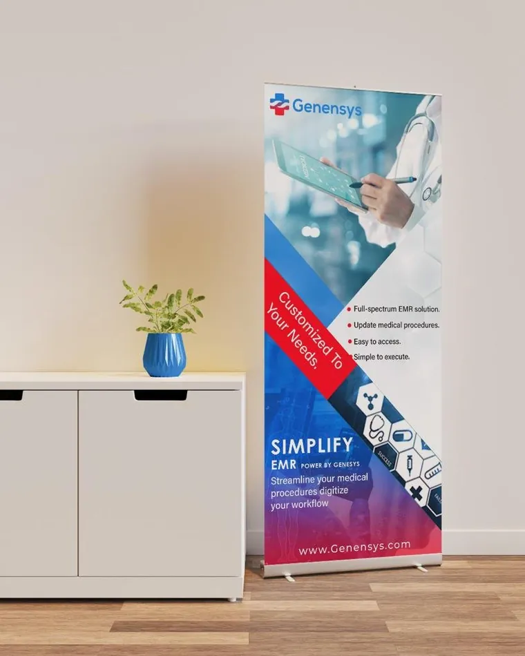 Genensys standee, collateral by Kalstech