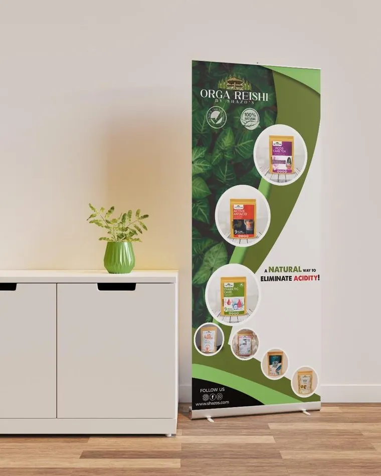 Orga Reishi standee, collateral by Kalstech