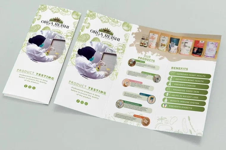 Orga Reishi brochure, print by Kalstech