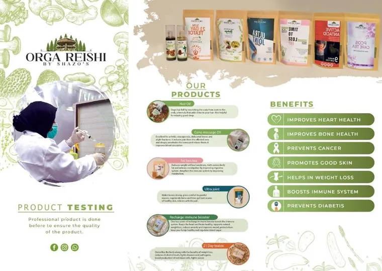 Orga Reishi product guide, catalogue by Kalstech